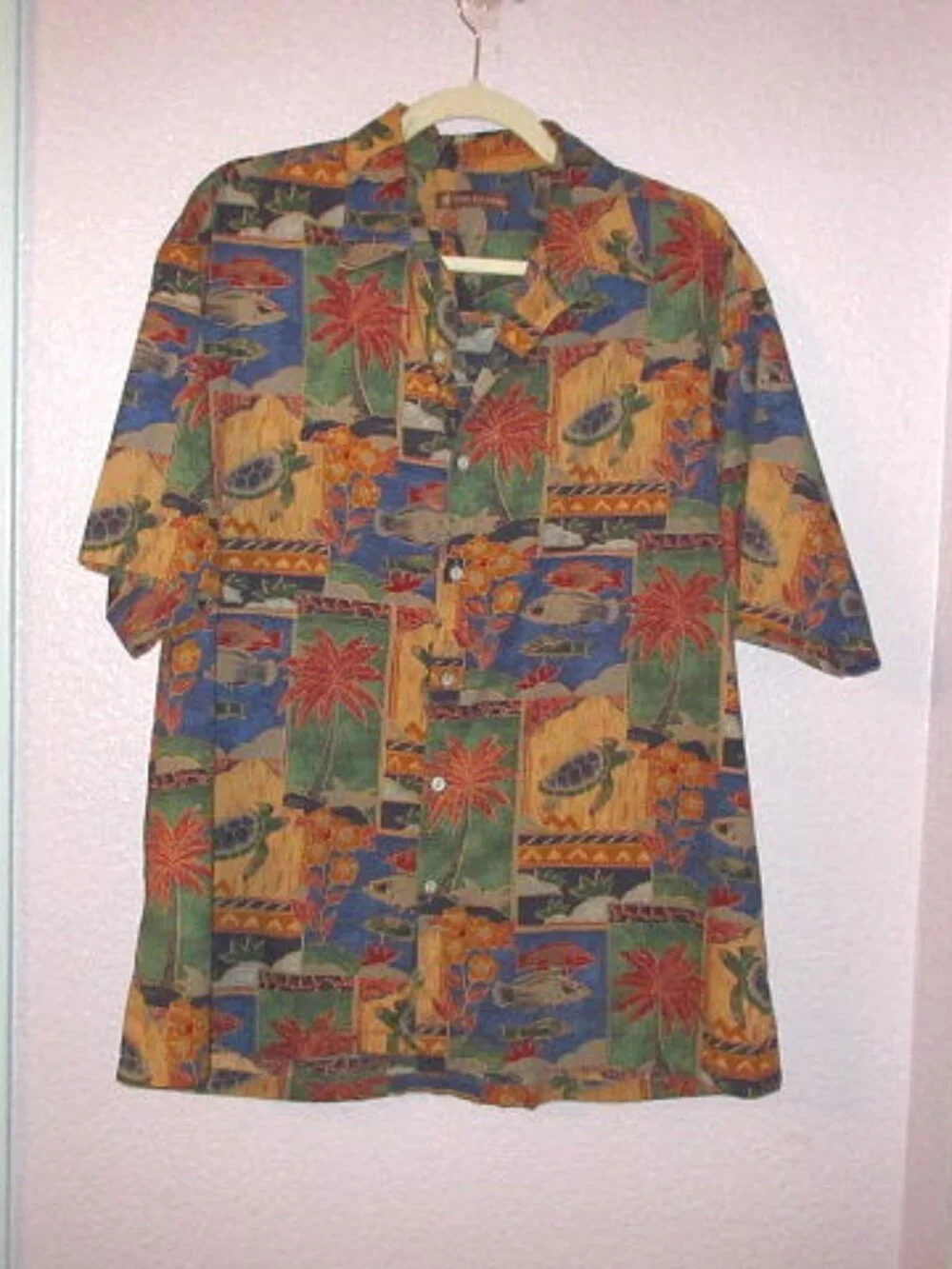Tori Richard Cotton Lawn Shirt Mens M Button Silky Camp Turtle Paradise Floral